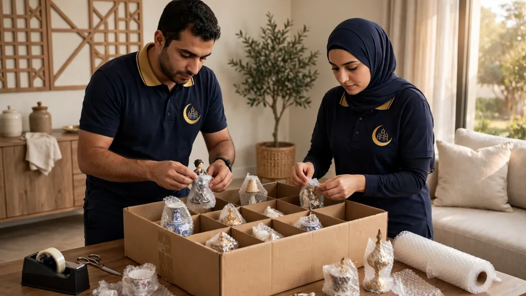 تغليف التحف والديكور قبل نقل الأثاث