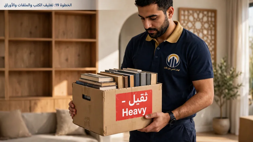 تغليف الكتب والملفات قبل نقل العفش