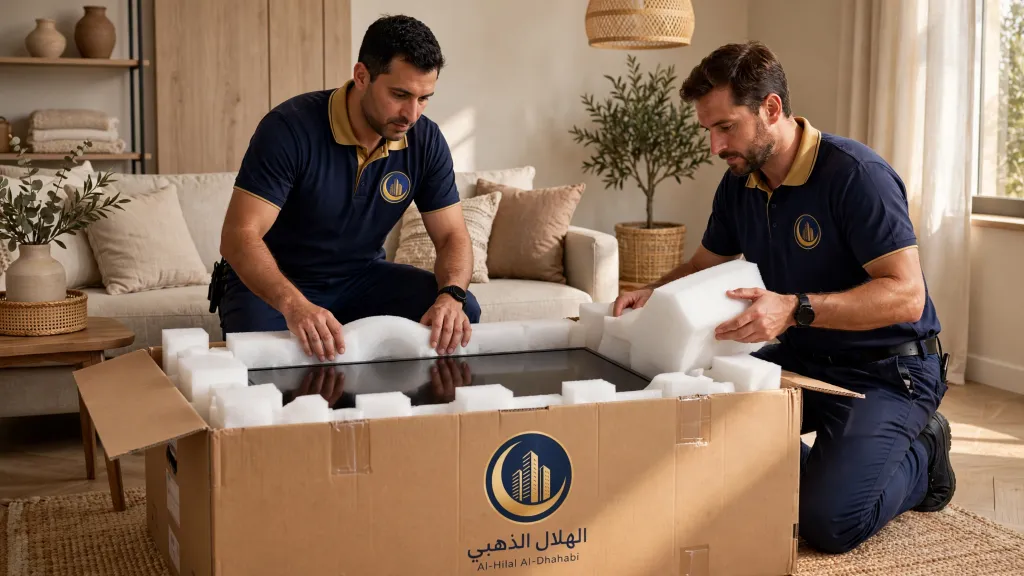تغليف التلفزيون والشاشات قبل نقل الأثاث