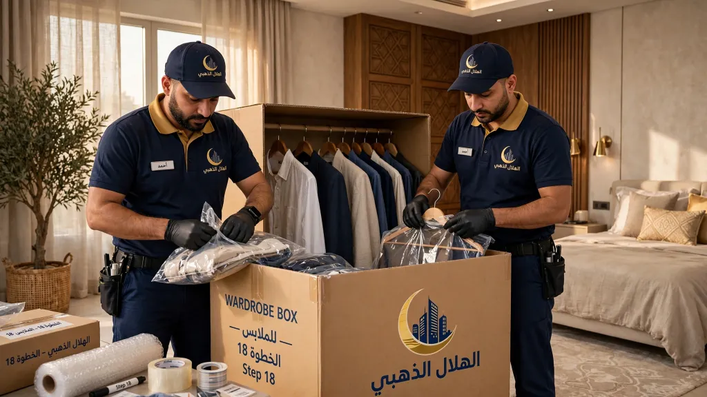 تغليف الملابس في كراتين قبل نقل الأثاث
