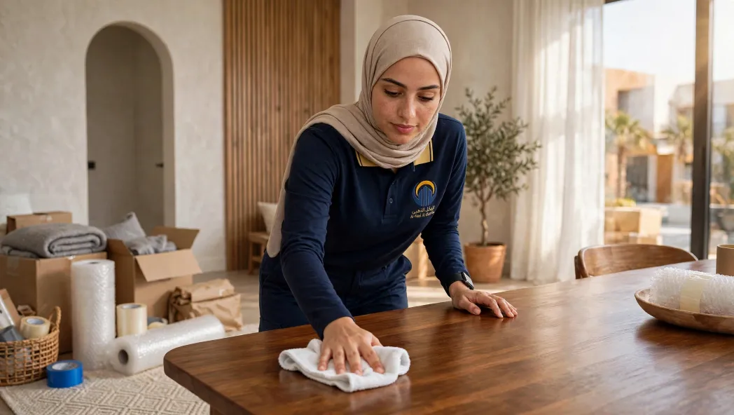 تنظيف الأثاث قبل التغليف والنقل
